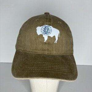Great Seal Of The State Of Wyoming Buffalo Beige Adjustable Hat Cap